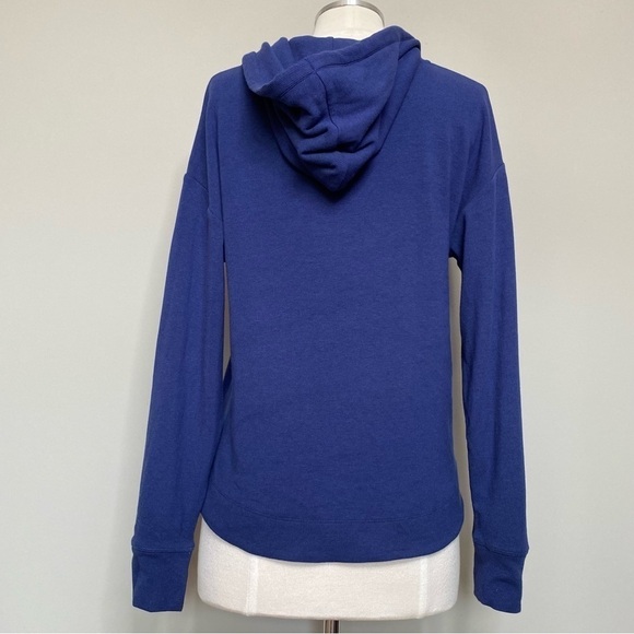 Boden Ellen Blue Soft Jersey Ribbed Hoodie with V-neck, size US 4 - Picture 7 of 12